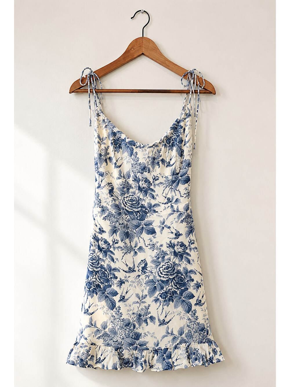 Reformation Blue Floral Baby Doll Slip Dress Size 8 Y2K Cottagecore Prairie 90s
